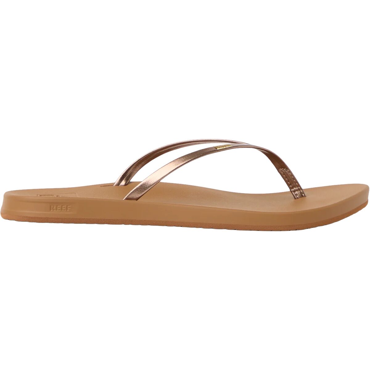Image of Reef Cushion Slim Flip Flop - Women's Bronze/Brown, 8.0