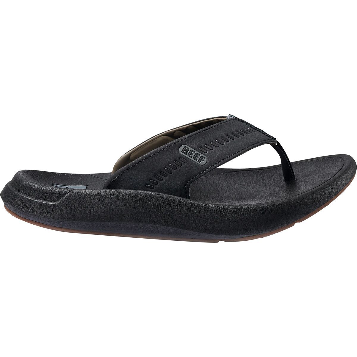 Image of Reef Swellsole Cruiser Flip Flop - Men's Black/Grey, 8.0