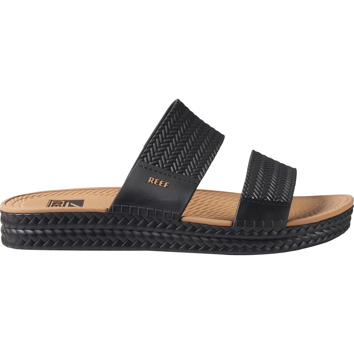 Image of Reef Water Vista Slide Sandal - Women's Black/Tan, 9.0
