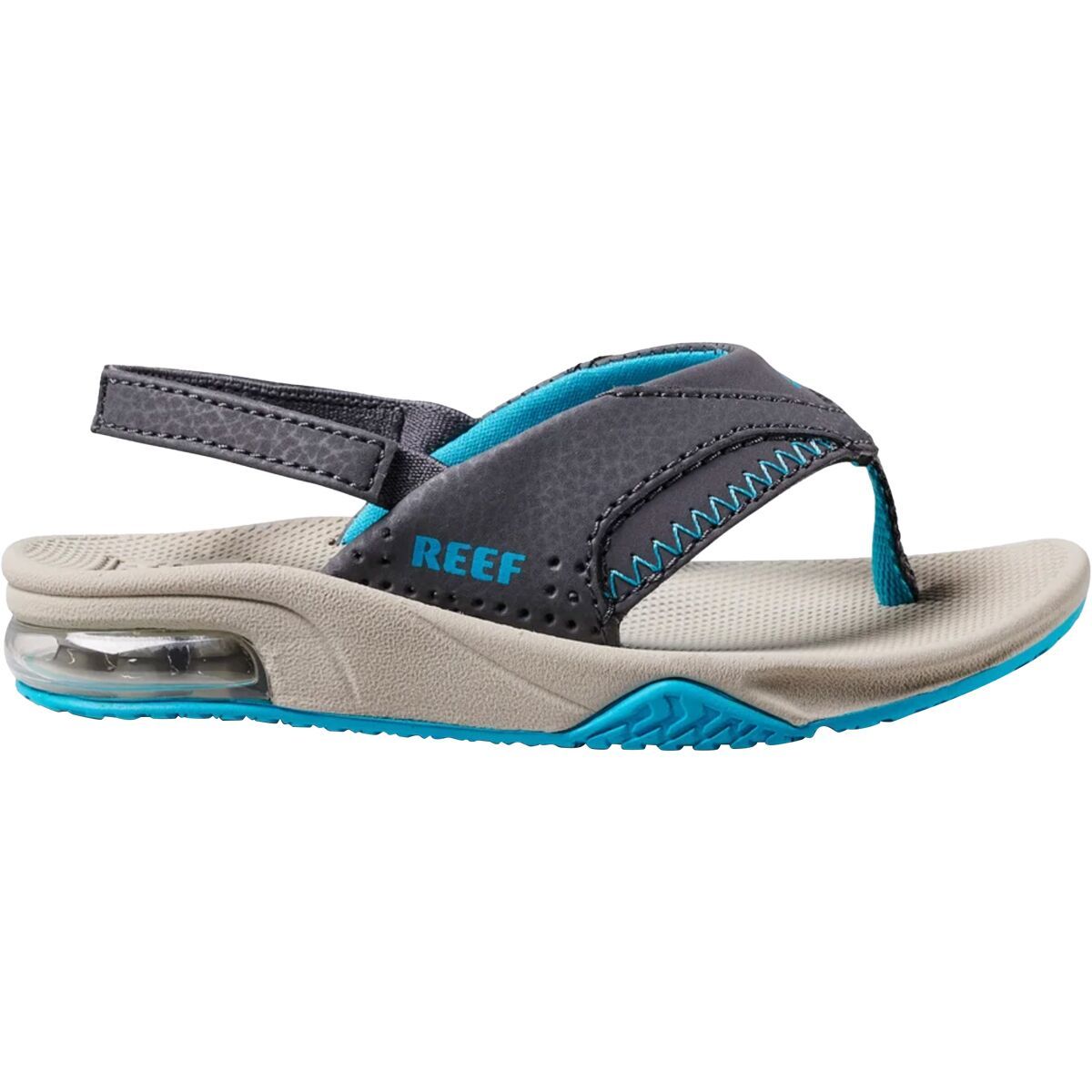 Image of Reef Fanning Sandal - Toddler Boys' Grey/Aqua/Oak, 4.0