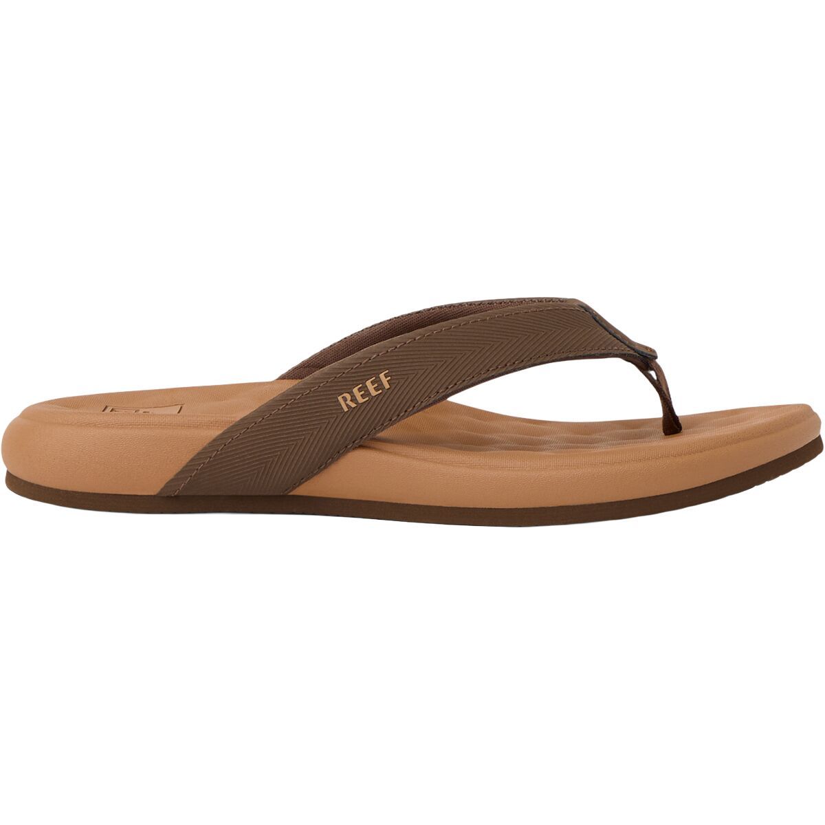 Image of Reef Cushion Melody Flip Flop - Women's Chocolate/Lion, 10.0