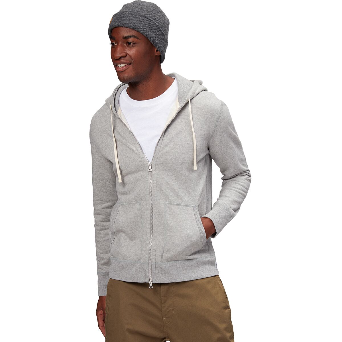 Reigning Champ Midweight Terry Full-Zip Hoodie - Men's Heather Grey L ...
