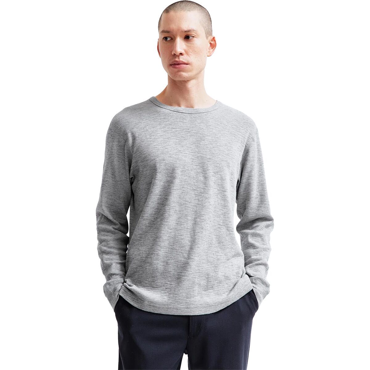 Reigning Champ 1x1 Slub Long-Sleeve T-Shirt - Men's H. Grey, XXL