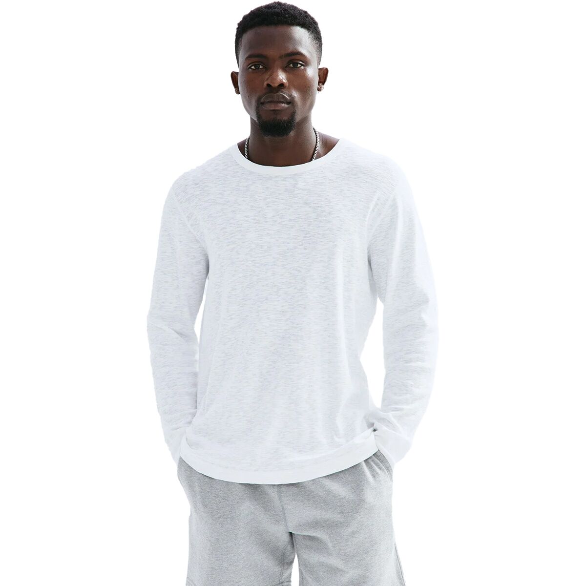 Reigning Champ Reigning Champ 1x1 Slub Long-Sleeve T-Shirt - Men's White, S