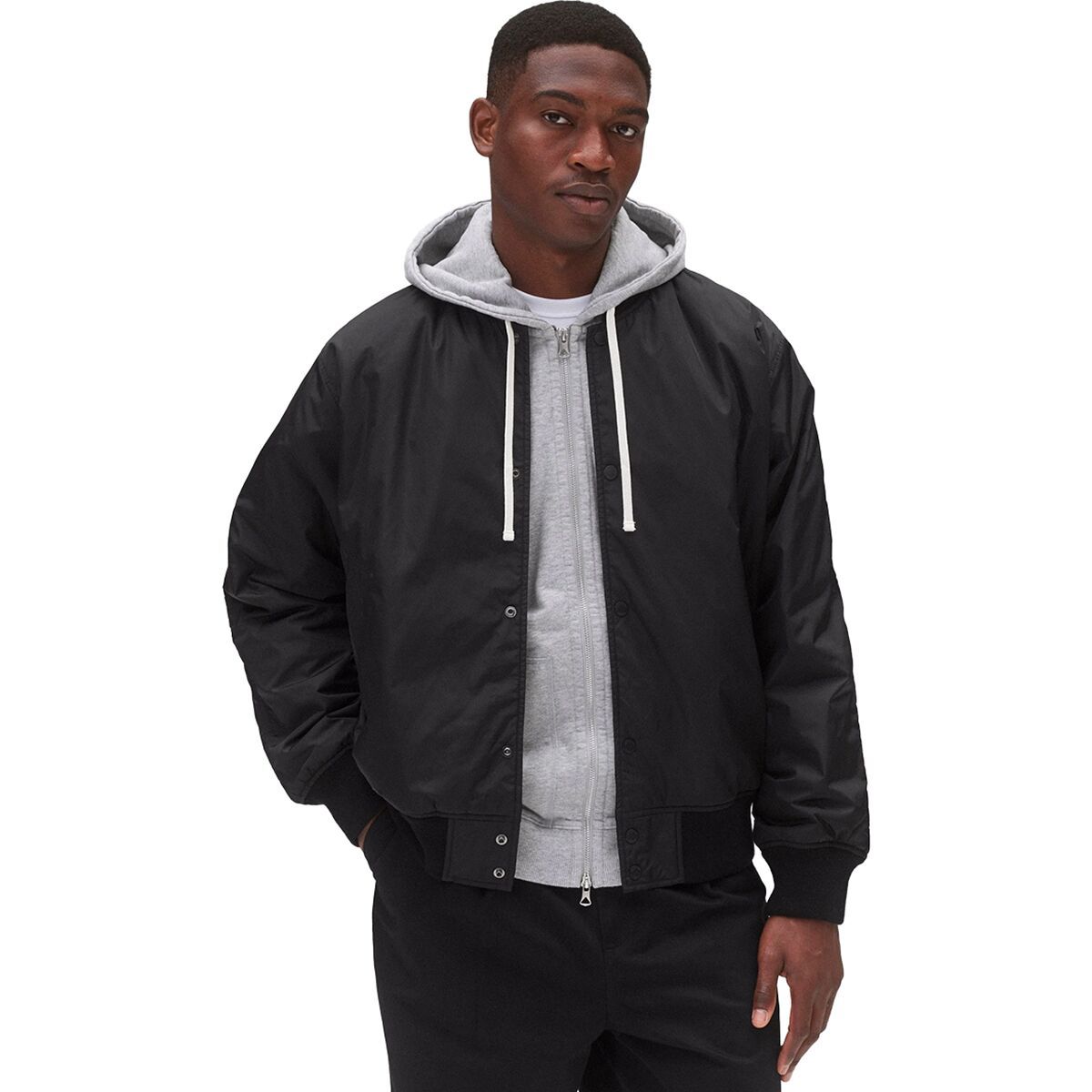 Image of Reigning Champ Econyl Satin Nylon Stadium Jacket - Men's Black, XXL