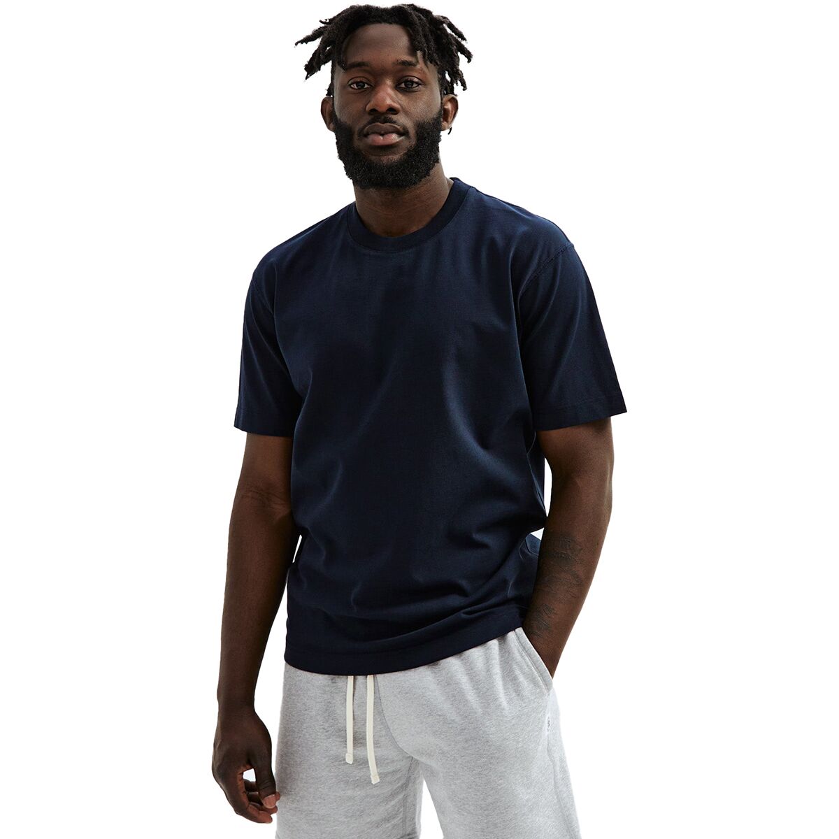 Image of Reigning Champ Midweight Jersey T-Shirt - Men's Navy, S