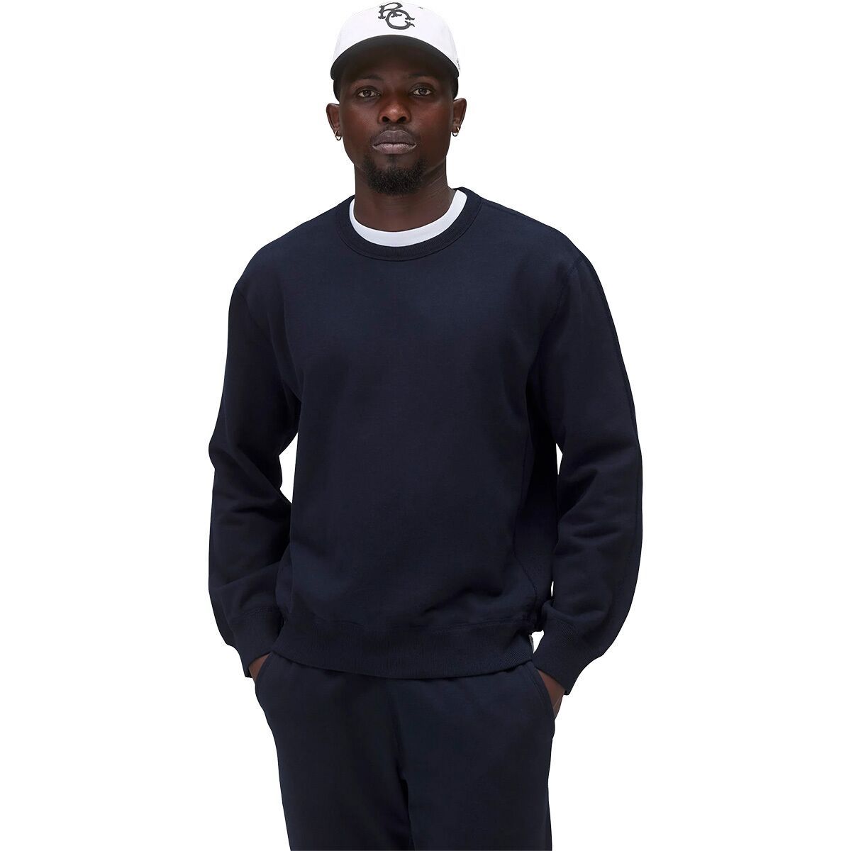 Image of Reigning Champ Midweight Terry Classic Crewneck Sweatshirt - Men's Navy, M