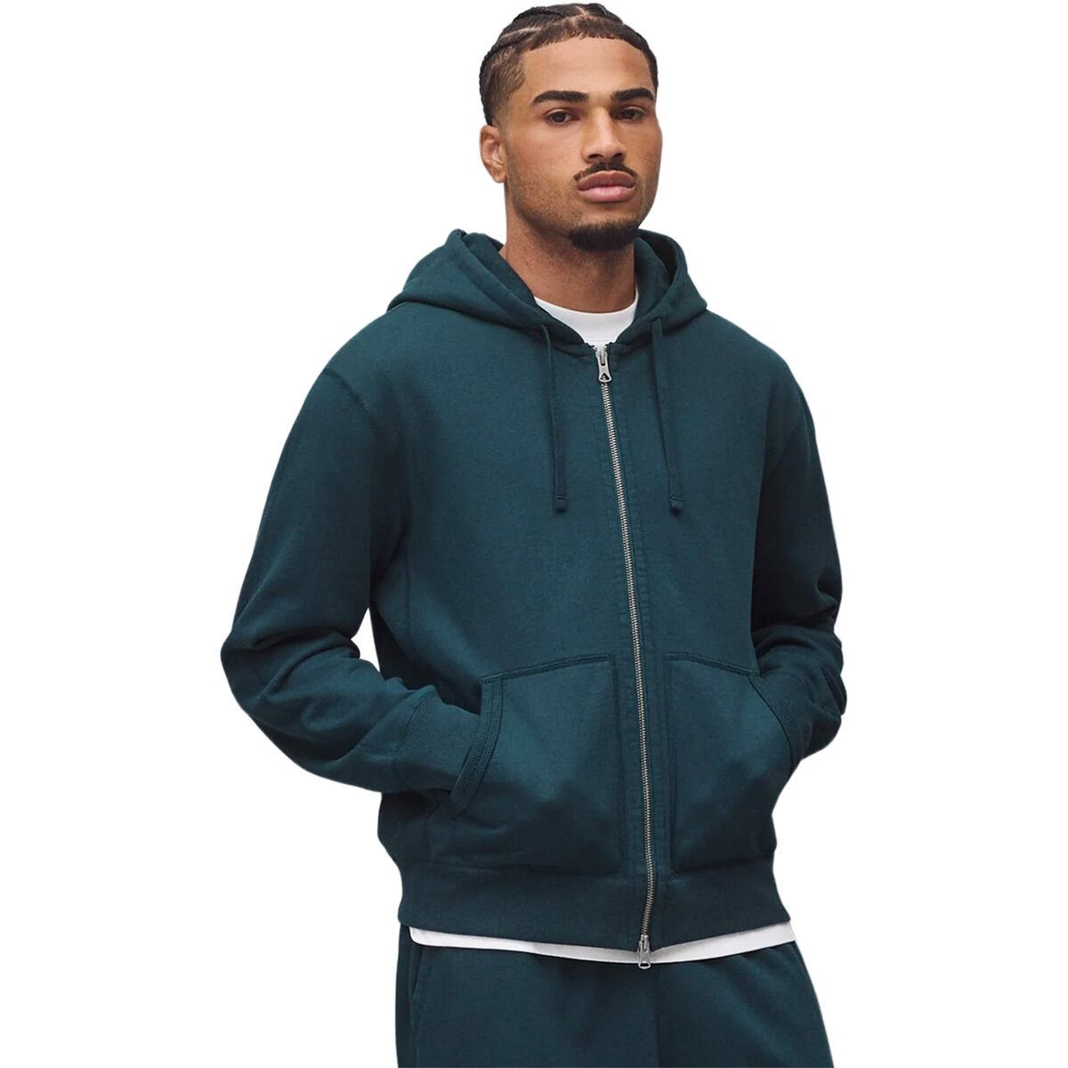 Image of Reigning Champ Midweight Terry Classic Zip Hoodie - Men's Atlantic, M