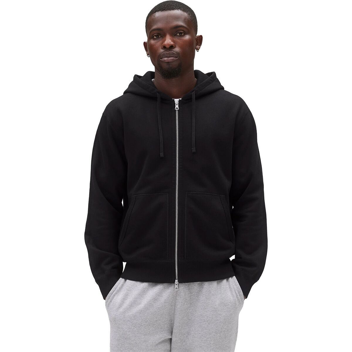 Image of Reigning Champ Midweight Terry Classic Zip Hoodie - Men's Black, S