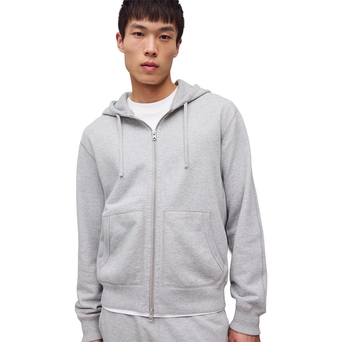 Image of Reigning Champ Midweight Terry Classic Zip Hoodie - Men's Hgrey, S