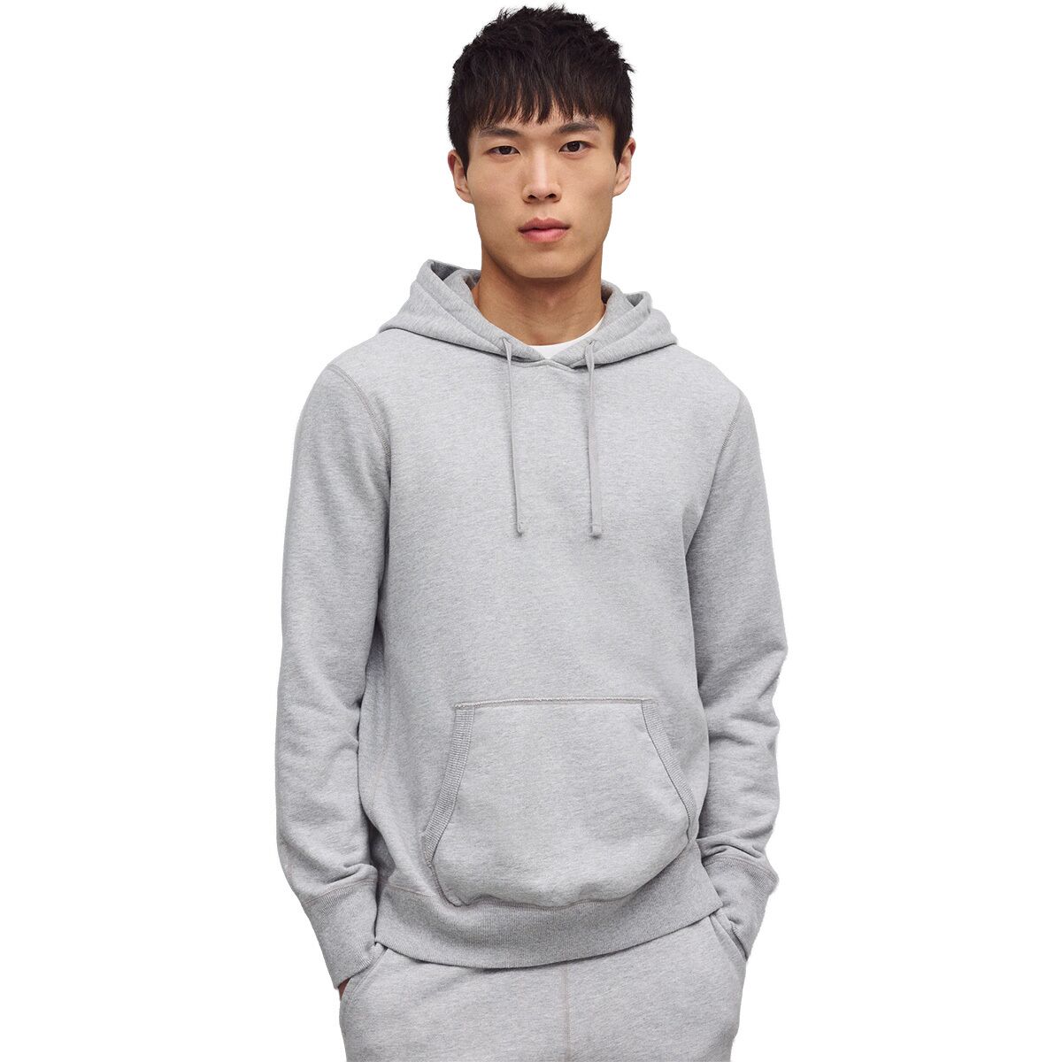 Image of Reigning Champ Midweight Terry Slim Hoodie - Men's Heather Grey, S