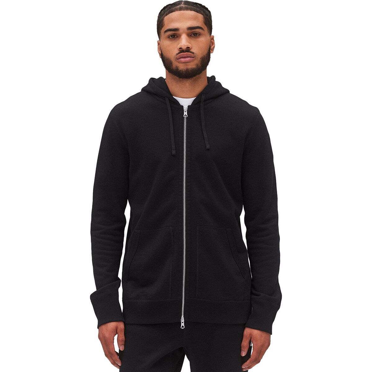 Image of Reigning Champ Midweight Terry Slim Zip Hoodie - Men's Black, M