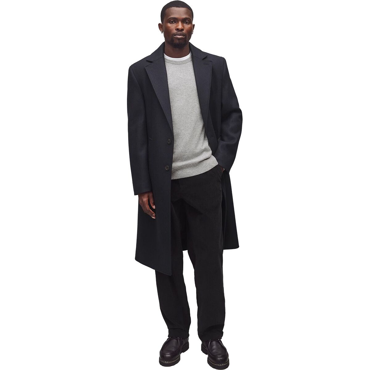 Image of Reigning Champ Wool Cashmere Maestro Coat - Men's Navy, M