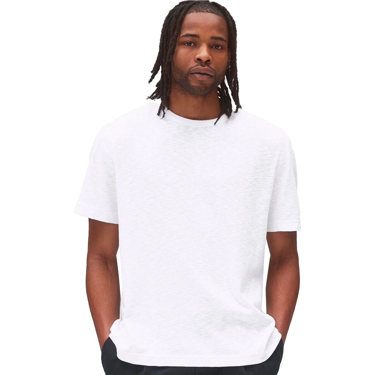 Image of Reigning Champ 1X1 Slub Rib T-Shirt - Men's White, S