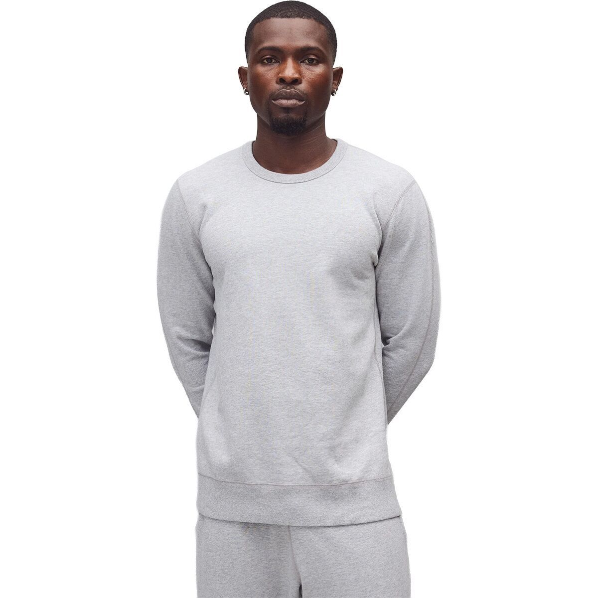 Image of Reigning Champ Midweight Terry Slim Crewneck Sweatshirt - Men's Heather Grey, L