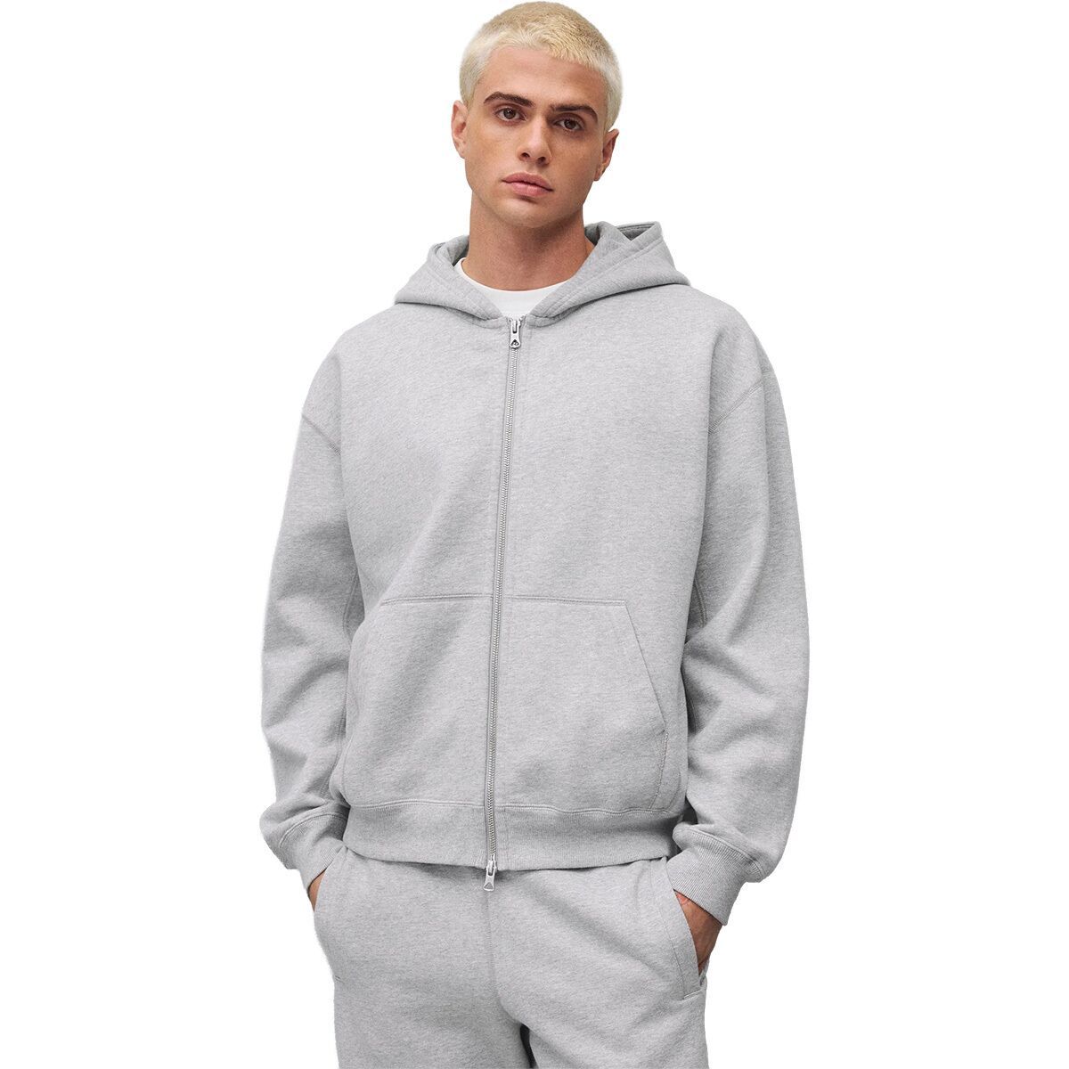 Image of Reigning Champ Brushed Fleece '97 Relaxed Zip Hoodie - Men's Hgrey, M