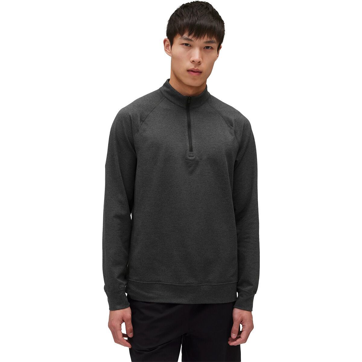 Image of Reigning Champ Brushed Jersey Recovery Standard 1/4-Zip Sweater - Men's Hblack, M