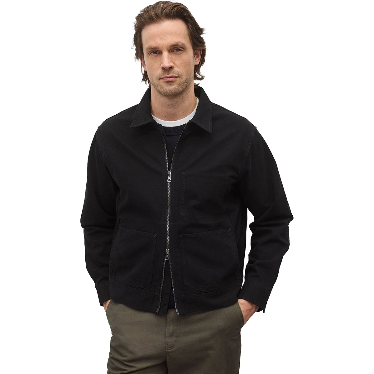 Image of Reigning Champ Cotton Canvas Grounds Jacket - Men's Black, S