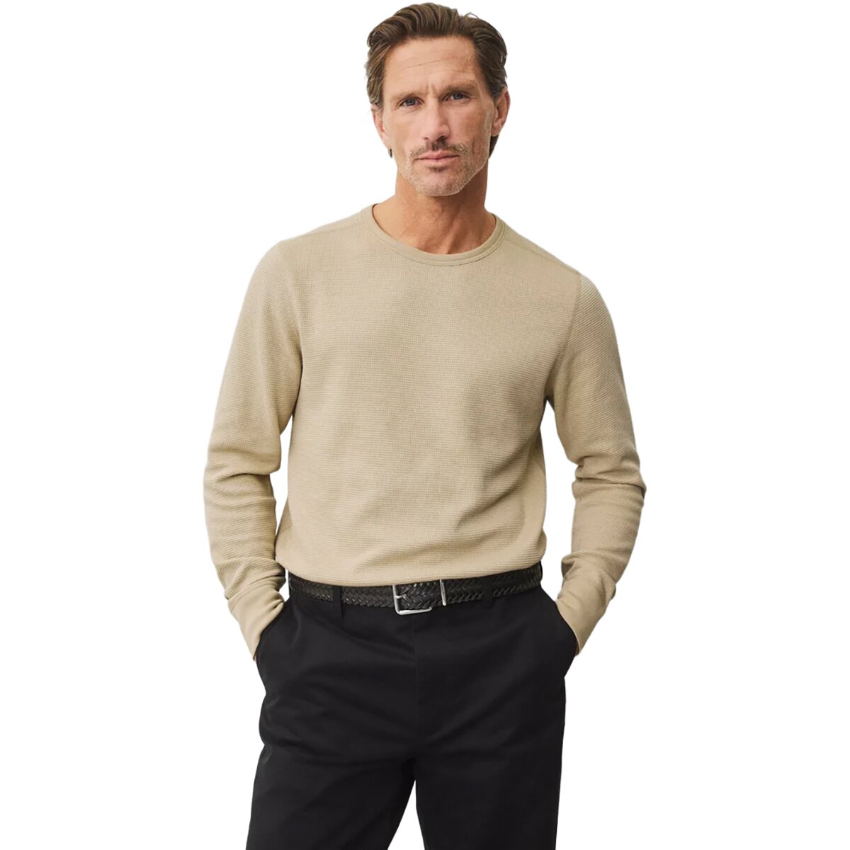 Image of Reigning Champ Lightweight Waffle Long-Sleeve - Men's Sand, M