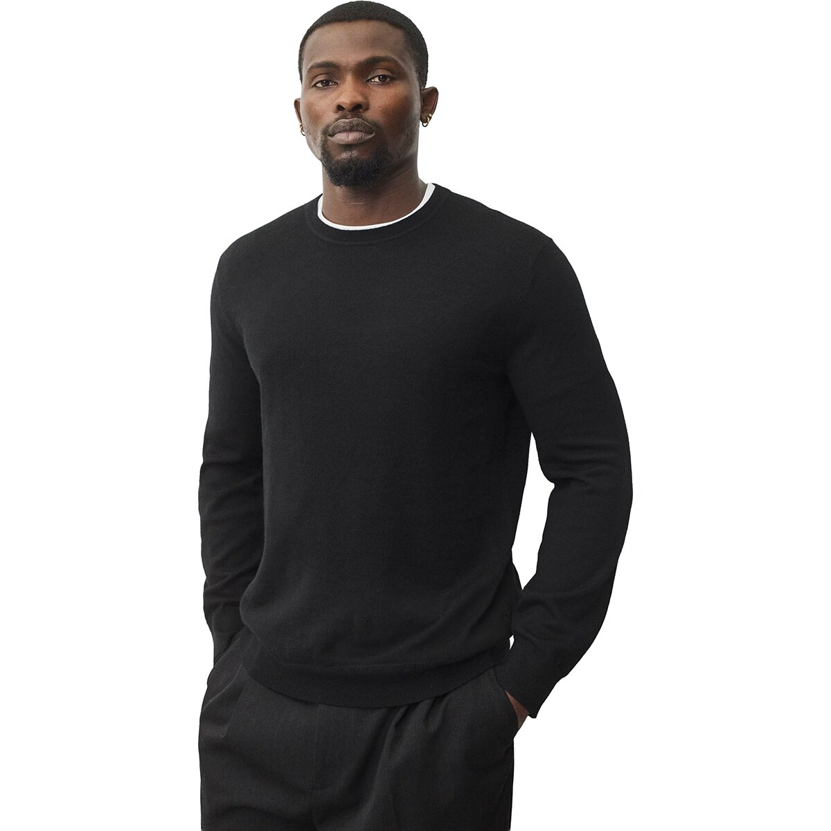 Image of Reigning Champ Lightweight Merino Harry Crewneck Sweatshirt - Men's Black, XL