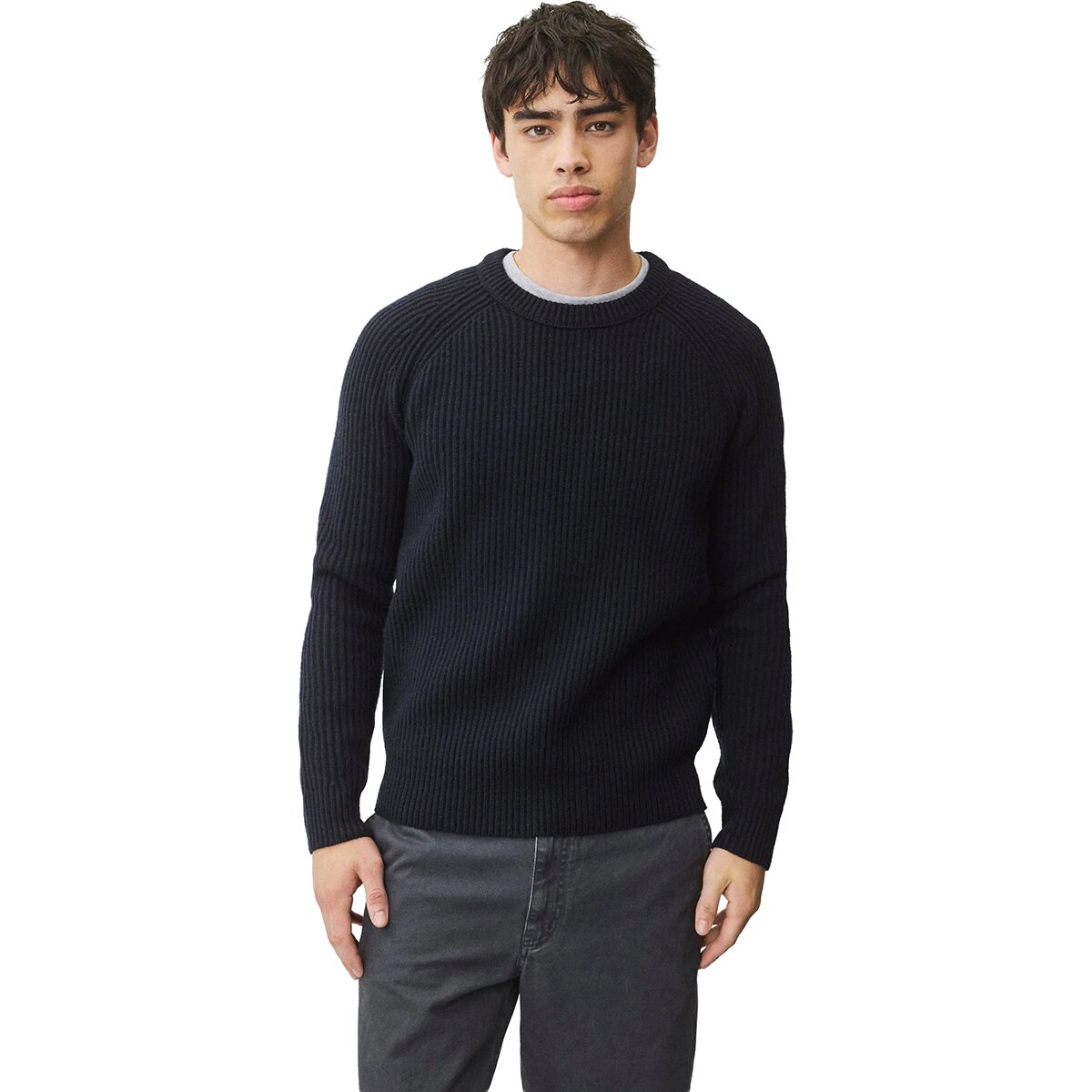 Image of Reigning Champ Merino Kenny Crewneck Sweatshirt - Men's Navy, M