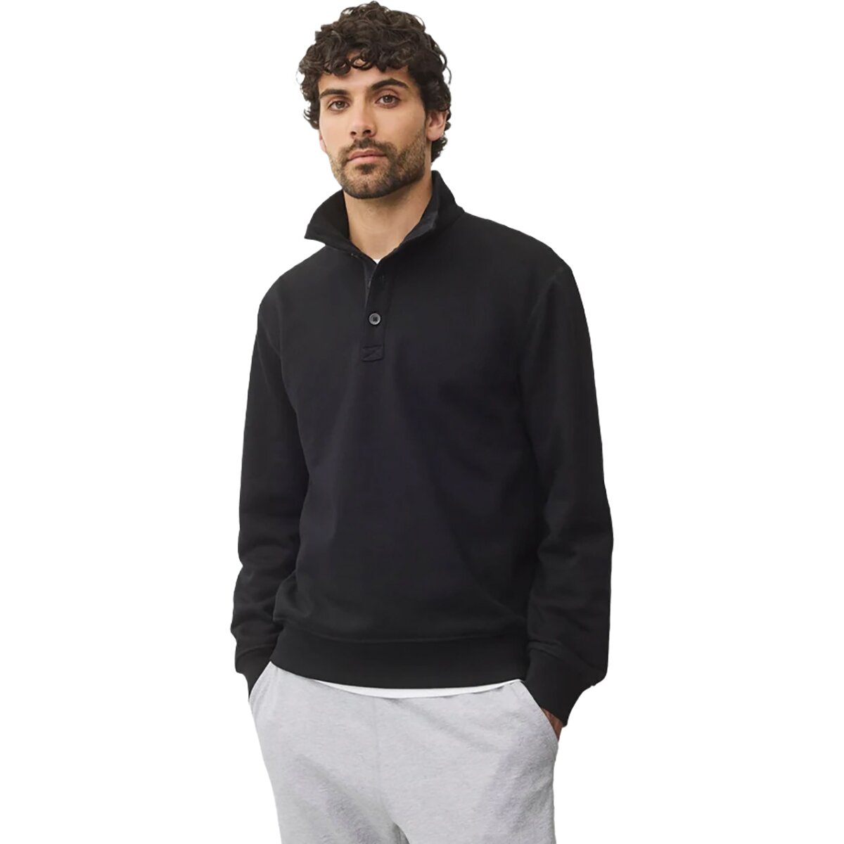Image of Reigning Champ Midweight Terry Standard Button Mockneck Jacket - Men's Black, XL