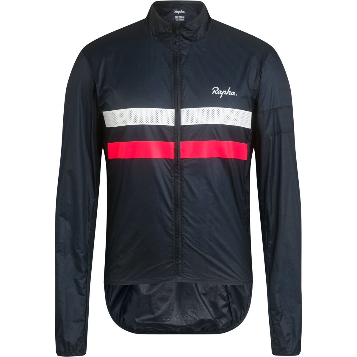 Rapha Rapha Brevet Flyweight Wind Jacket - Men's Dark Navy/High-Vis Pink/White, M