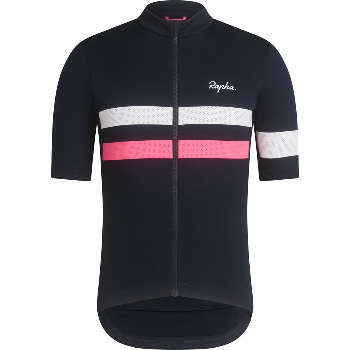 Image of Rapha Brevet Jersey - Men's Dark Navy/High-Vis Pink/White, M