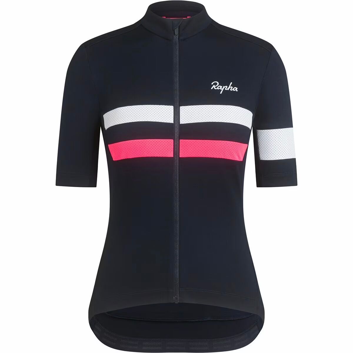 Image of Rapha Brevet Jersey - Women's Dark Navy/High-Vis Pink/White, M
