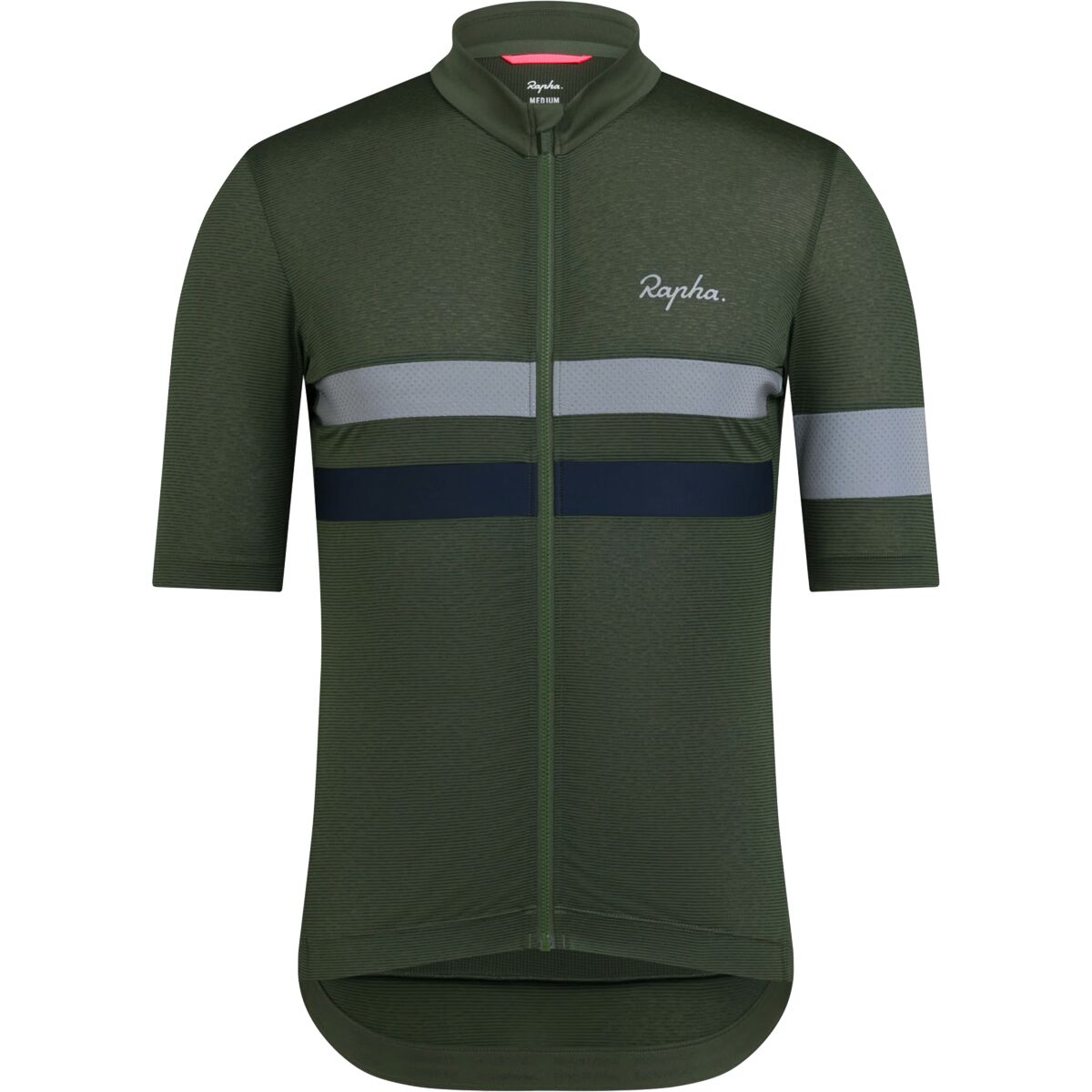 Image of Rapha Brevet Lightweight Short-Sleeve Jersey - Men's Deep Olive/Dark Navy, S