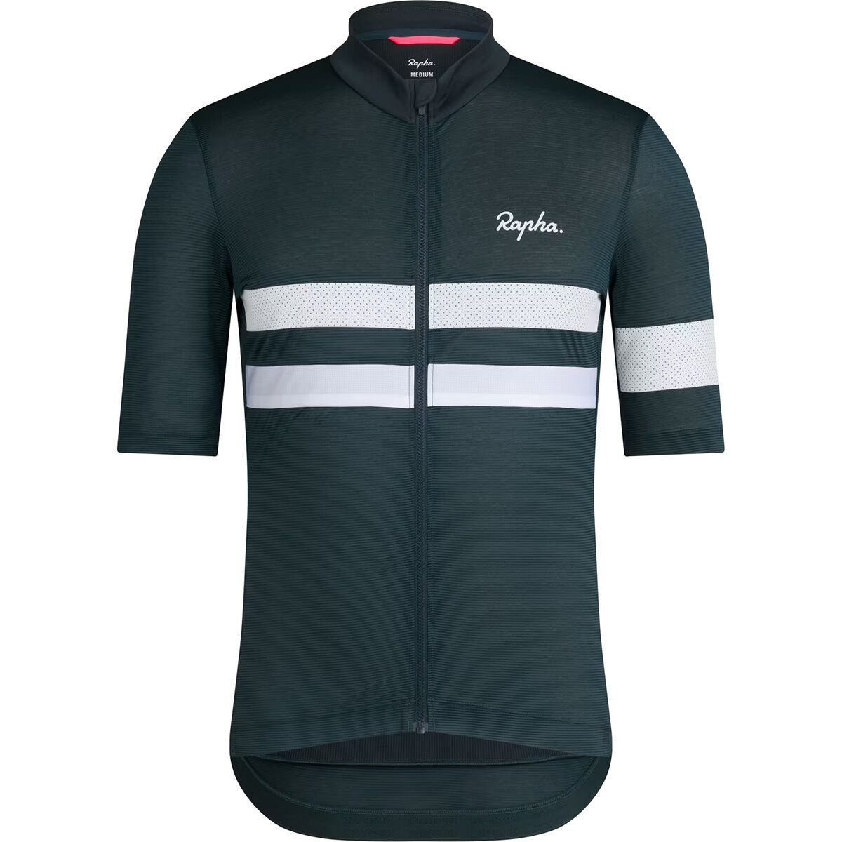 Image of Rapha Brevet Lightweight Short-Sleeve Jersey - Men's Forest Green/White, M