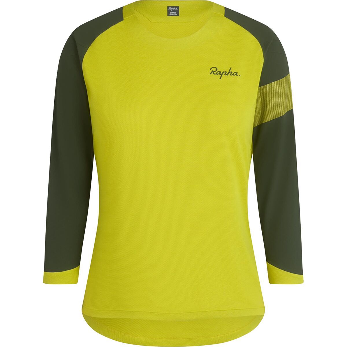 Image of Rapha Trail 3/4-Sleeve Jersey - Women's Gecko Yellow/Deep Olive Green, L