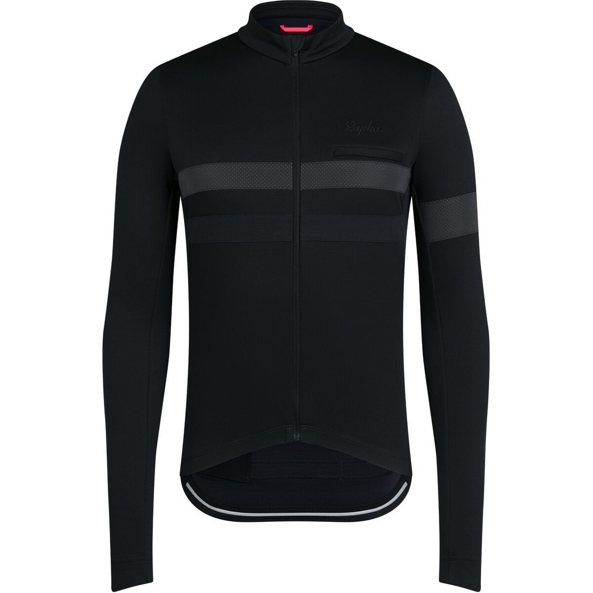Image of Rapha Brevet Long-Sleeve Jersey - Men's Black/Black, XL