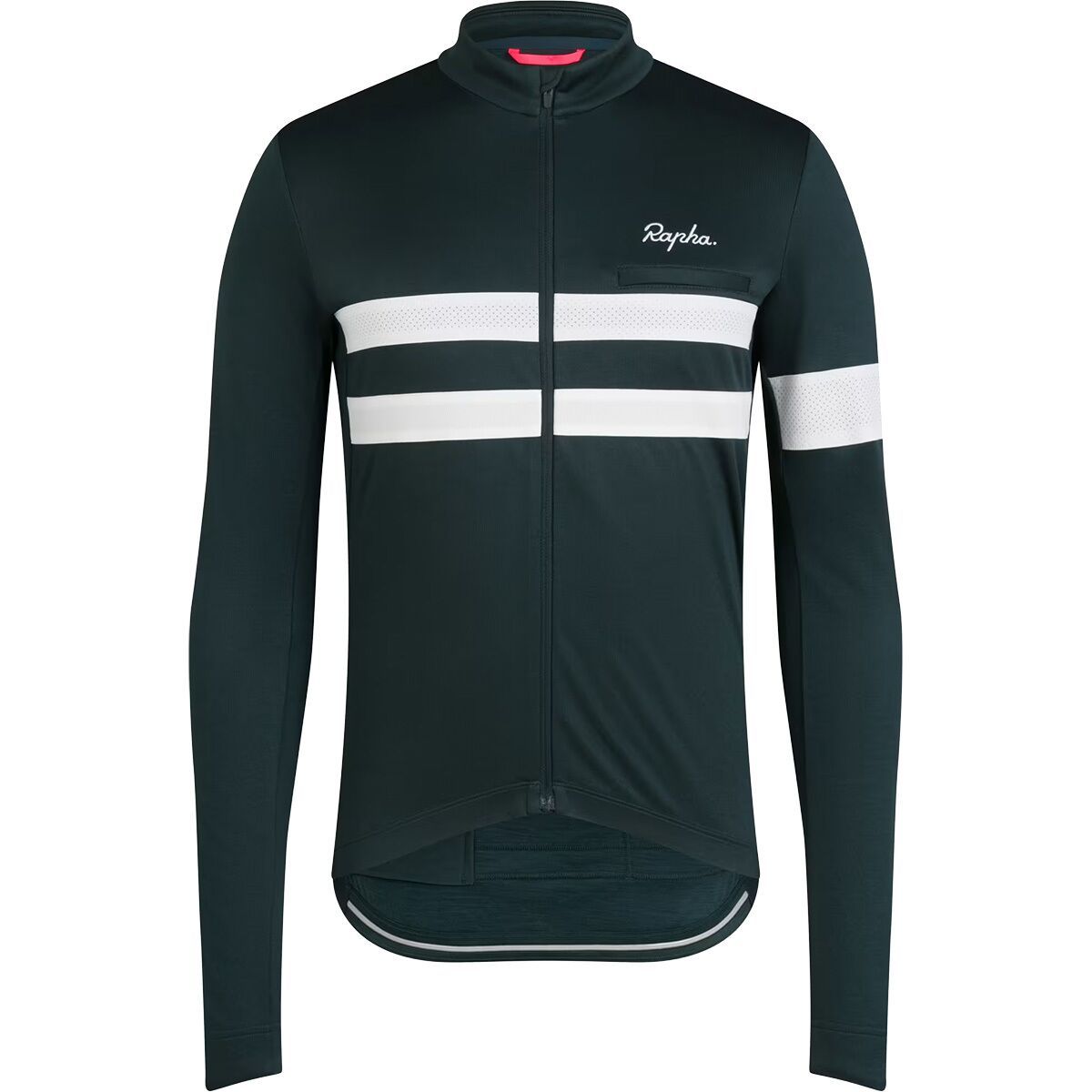 Image of Rapha Brevet Long-Sleeve Jersey - Men's Forest Green/White, M