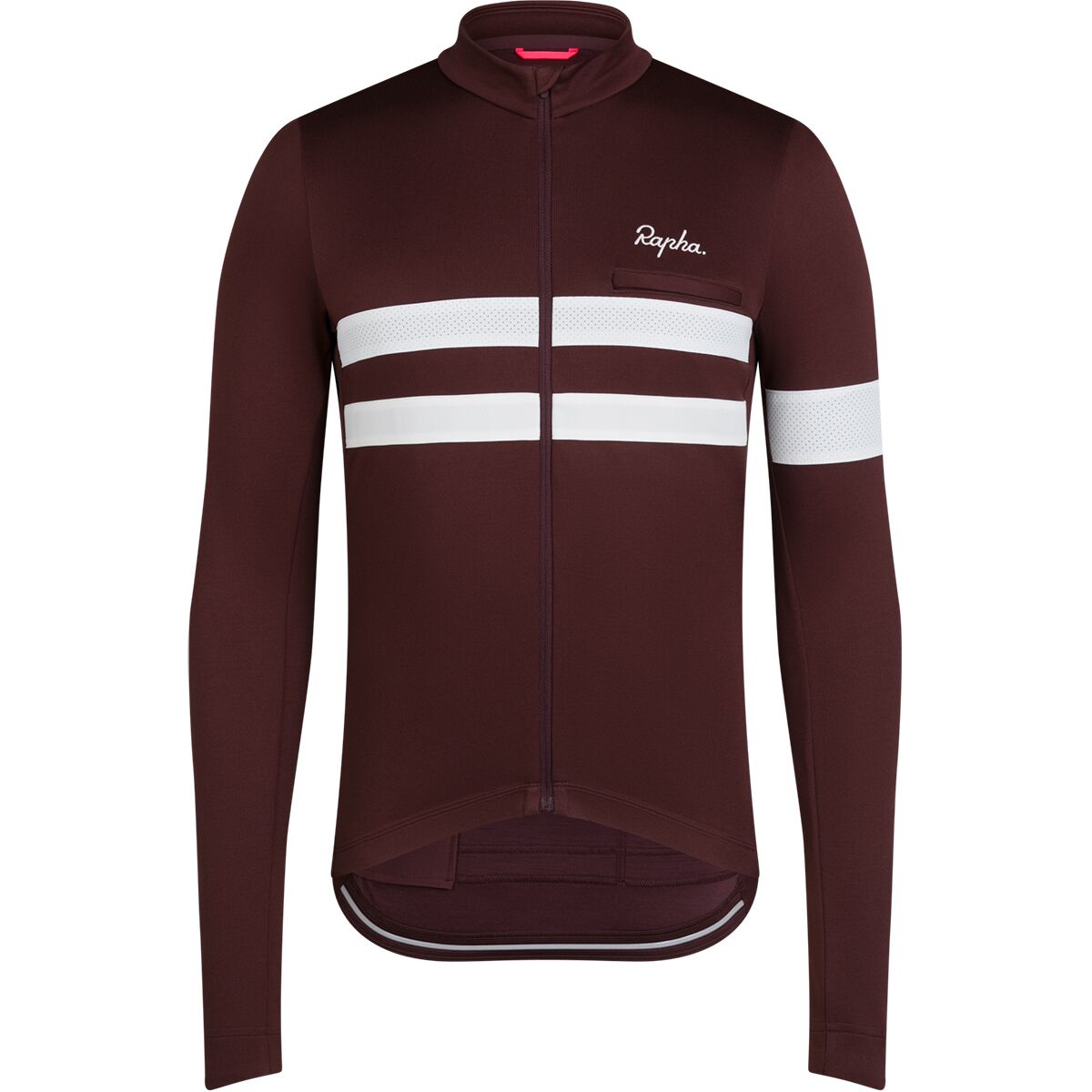 Image of Rapha Brevet Long-Sleeve Jersey - Men's Fudge/White Alyssum, S