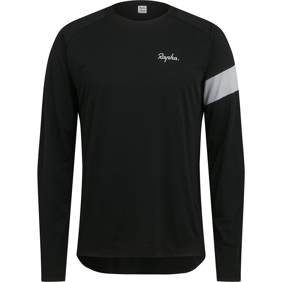 Image of Rapha Trail Technical Long-Sleeve T-Shirt - Men's Black/Light Grey, M