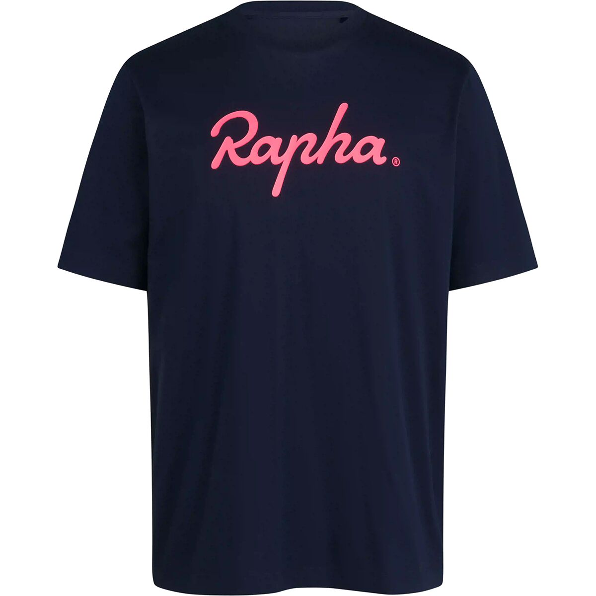 Rapha Rapha Cotton Large Logo T-Shirt - Men's Dark Navy/Hi-Vis Pink, M