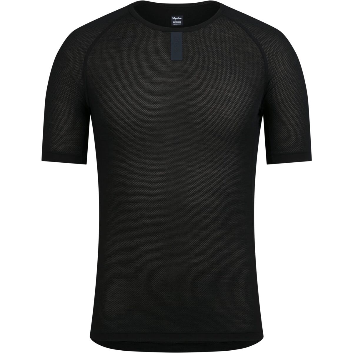 Image of Rapha Merino Lightweight Short-Sleeve Base Layer - Men's Black/Black, M