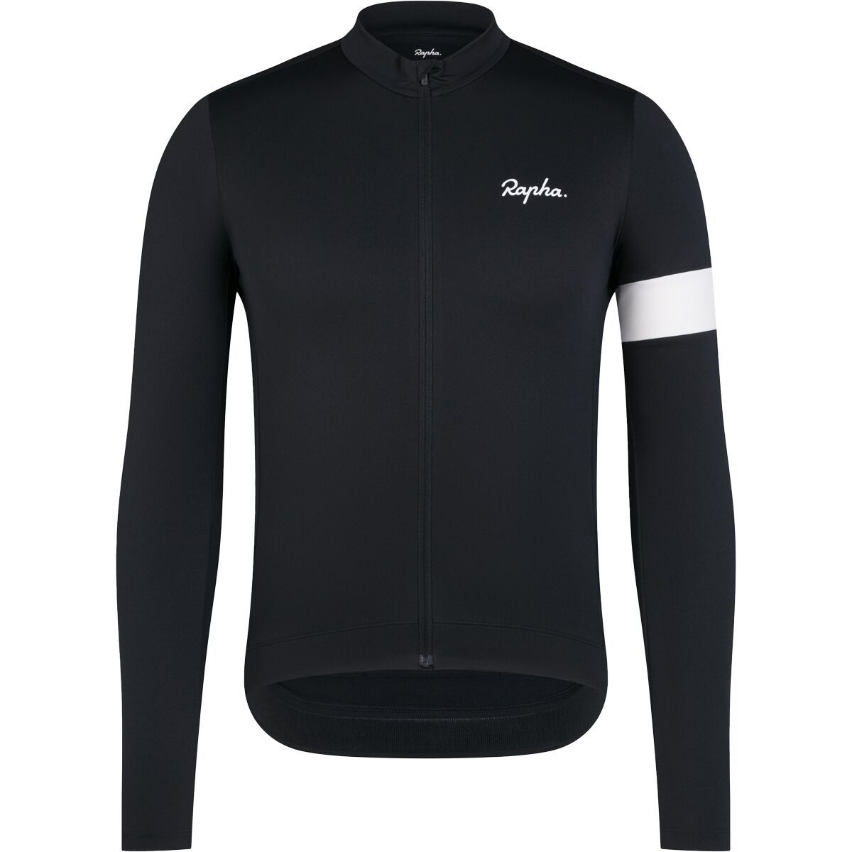 Image of Rapha Core Thermal Long Sleeve Jersey - Men's Black/White, M