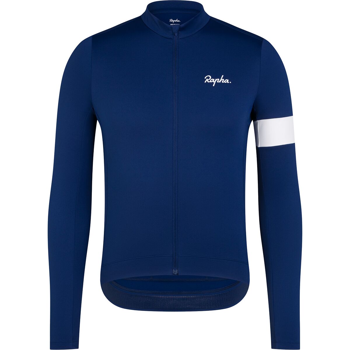 Image of Rapha Core Thermal Long Sleeve Jersey - Men's Navy/White, S