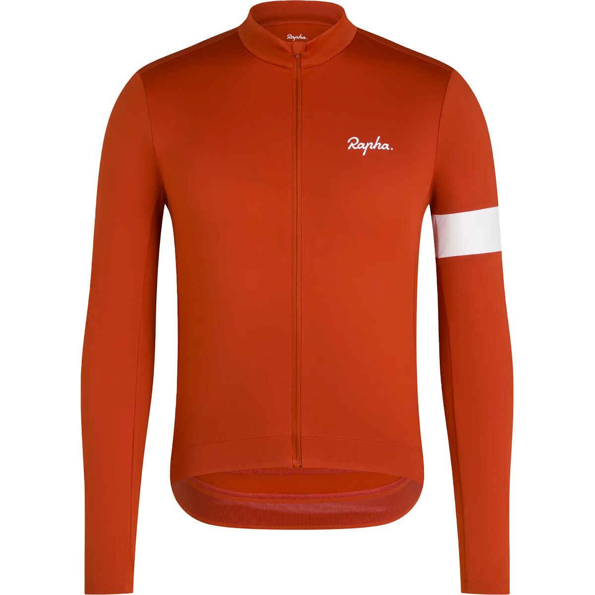 Image of Rapha Core Thermal Long Sleeve Jersey - Men's Paprika/White, L