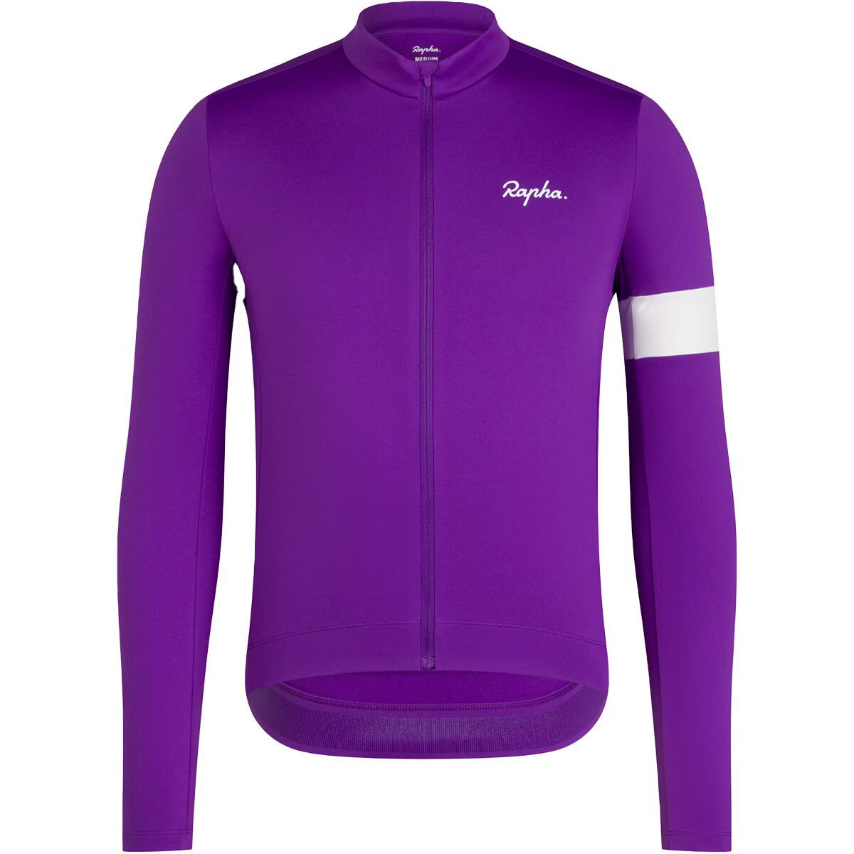 Image of Rapha Core Thermal Long Sleeve Jersey - Men's Ultraviolet/White, M