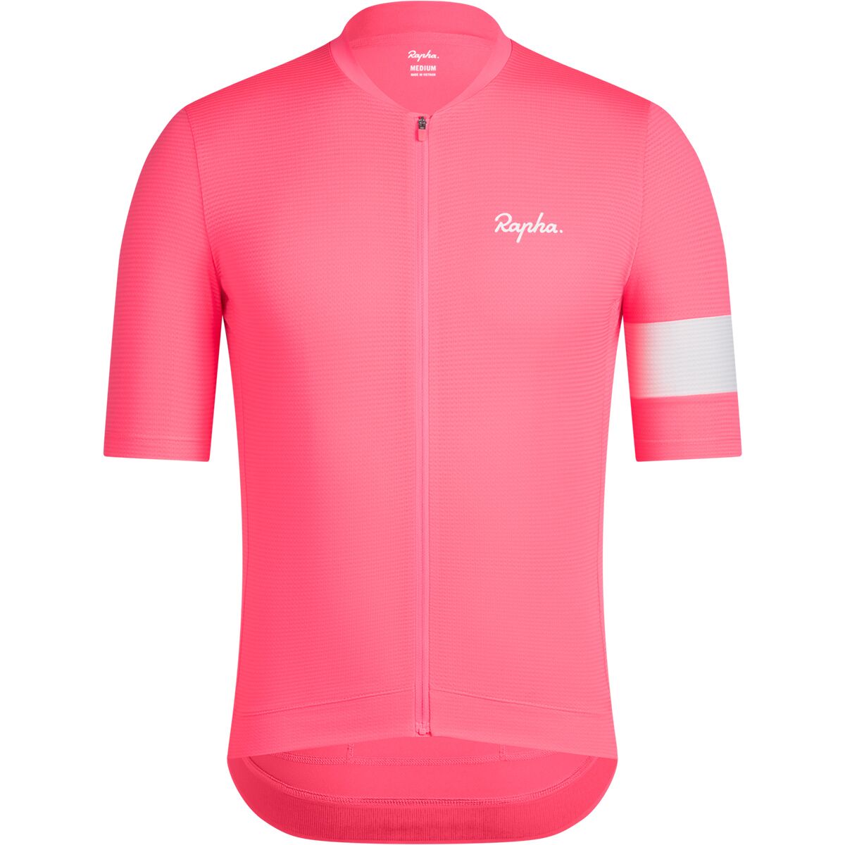 Image of Rapha Core Lightweight Jersey - Men's High-Vis Pink/White Alyssum, M