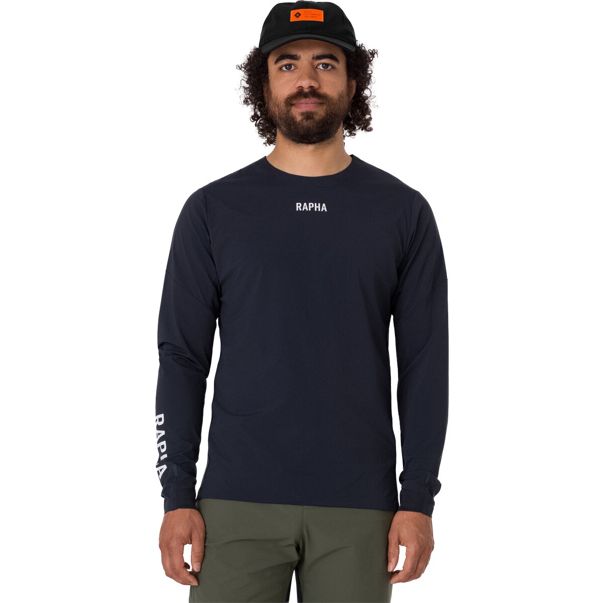 Image of Rapha Trail Finale Windblock Jersey - Men's Black/White, M