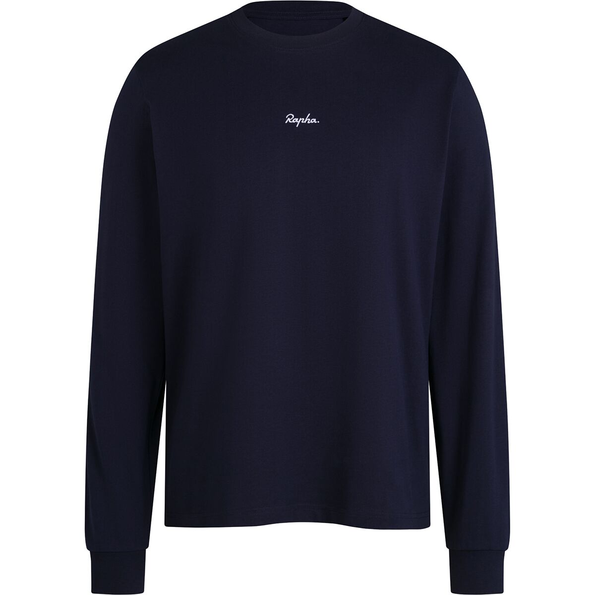 Image of Rapha Cotton Long-Sleeve T-Shirt - Men's Dark Navy/White, XXL