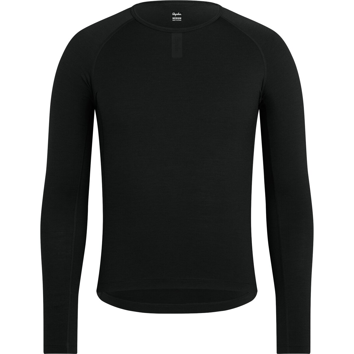Image of Rapha Merino Long Sleeve Base Layer - Men's Black/Black, XL