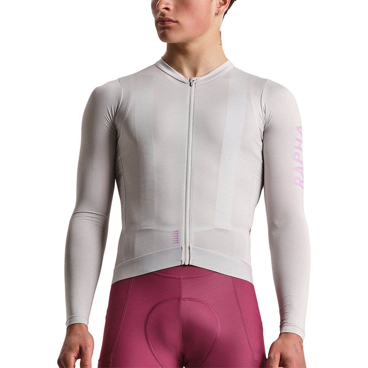 Image of Rapha Pro Team Long-Sleeve Lightweight Jersey - Men's Silver/Quartz, S
