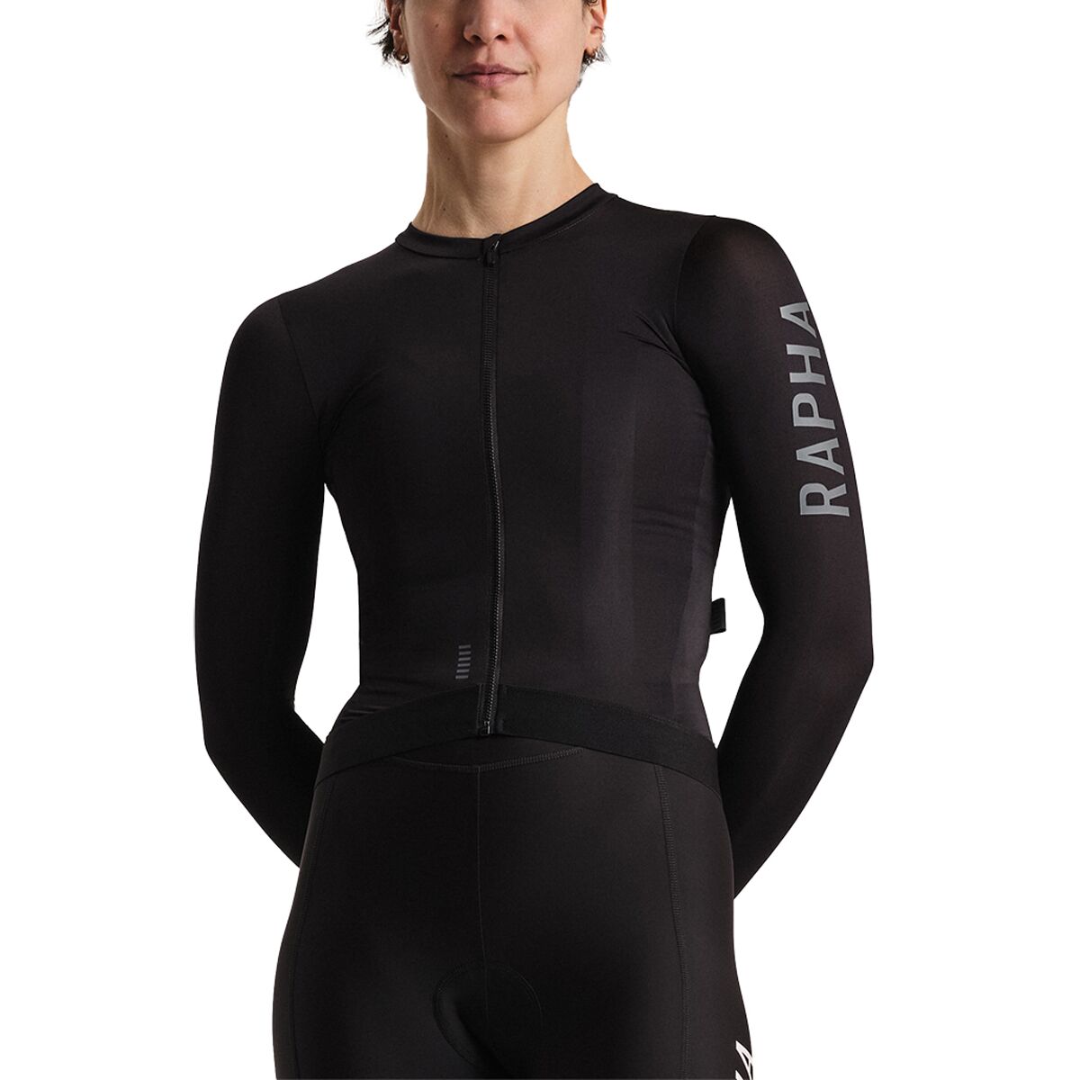 Image of Rapha Pro Team Long-Sleeve Lightweight Jersey - Women's Black/White, S