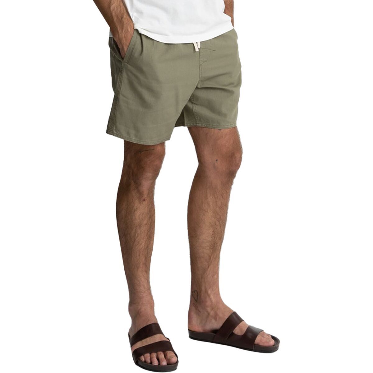 Image of Rhythm Classic Linen Jam Shorts - Men's Olive, 36
