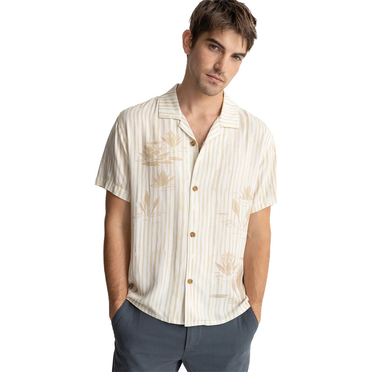 Rhythm Lily Stripe Cuban Short-Sleeve Shirt - Men